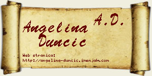 Angelina Dunčić vizit kartica